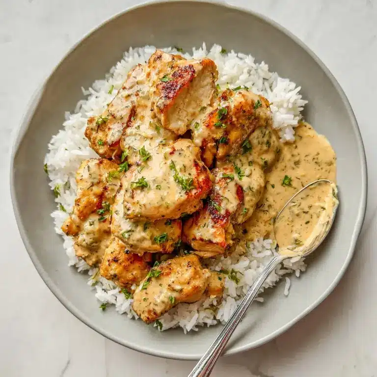 creamy garlic chicken with rice Recipe
