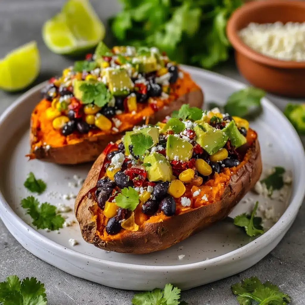Stuffed Sweet Potato with Avocado, Black Beans & Cilantro Lime Crema
 - Recipe Image