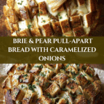 Brie Pull-Apart Bread with Pear and Caramelized Onions Recipe