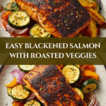 Blackened Salmon with Charred Vegetables Recipe