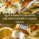 Baked Cod in Coconut Lemon Cream Sauce: A Quick and Flavorful Weeknight Dinner