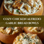 Indulgent Chicken Alfredo Garlic Bread Bowls for Cozy Nights