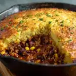 Skillet Chili Cornbread Pot Pie Recipe