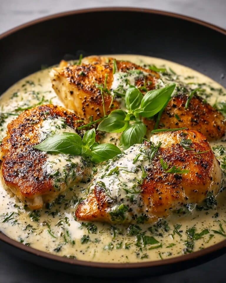 Irresistible Mozzarella Chicken in Basil Cream Sauce Recipe