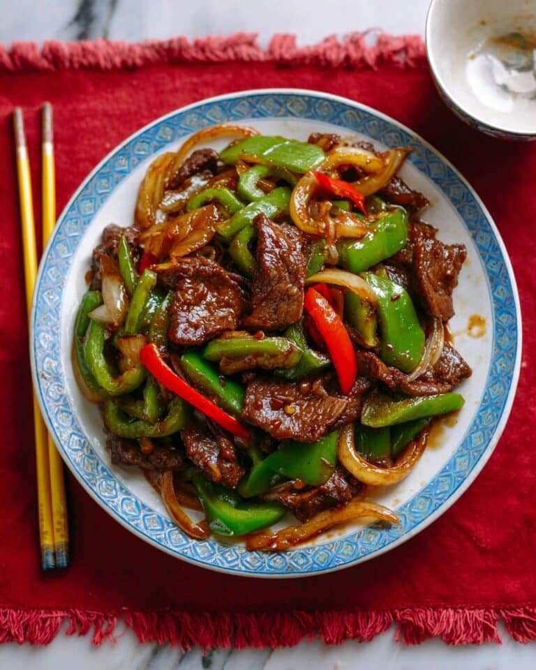 Sizzling Chinese Pepper Steak with Onions Recipe