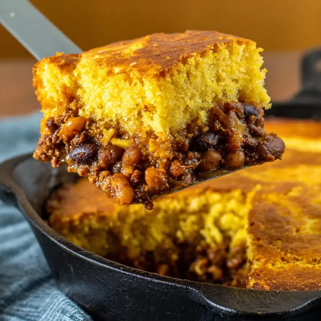 Skillet Chili Cornbread Pot Pie Recipe - Recipe Image