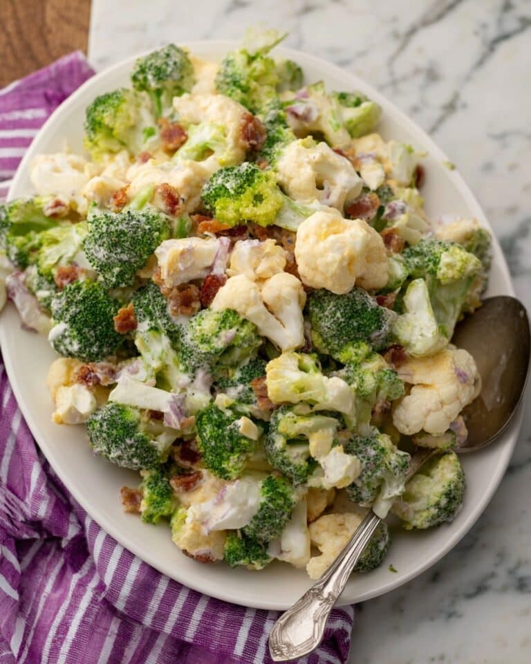 Creamy Broccoli Cauliflower Corn Salad Recipe