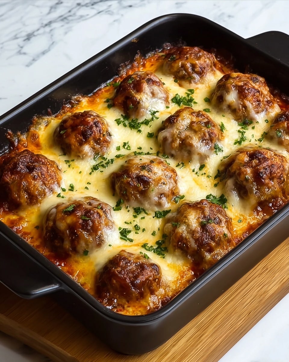 A white plate holds a serving of rotini pasta layered in a thick red tomato sauce mixed with herbs, creating a textured and moist look. On top of the pasta are two round, brown meatballs covered in the same red sauce, giving them a shiny finish. Small green herb pieces are sprinkled sparingly over the dish. A fork is piercing the front meatball, its silver tines visible and contrasting with the warm colors of the food. The plate rests on a surface with a white marbled texture. photo taken with an iphone --ar 4:5 --v 7