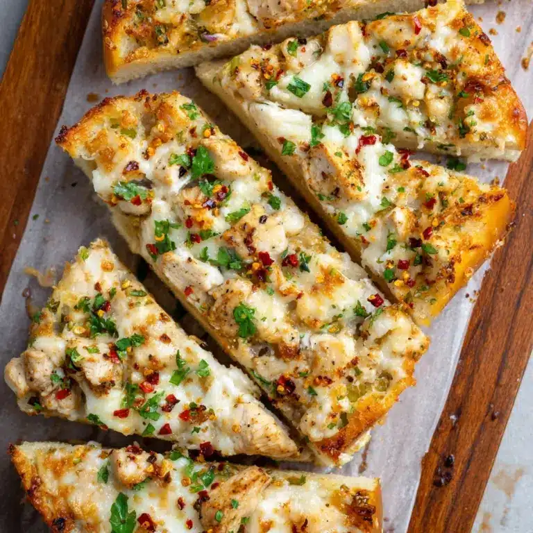 The Viral Chicken Alfredo Garlic Bread I'm Obsessed With Recipe