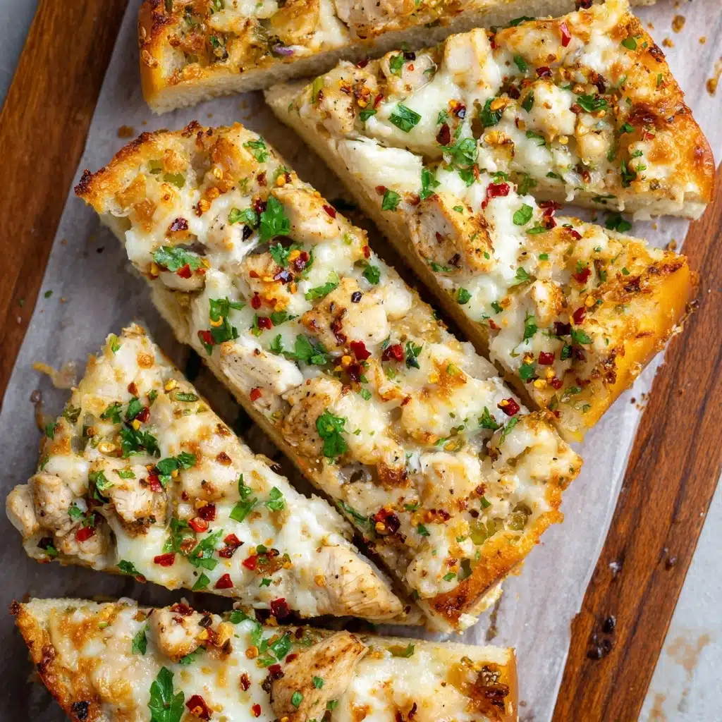 The Viral Chicken Alfredo Garlic Bread I'm Obsessed With Recipe - Recipe Image