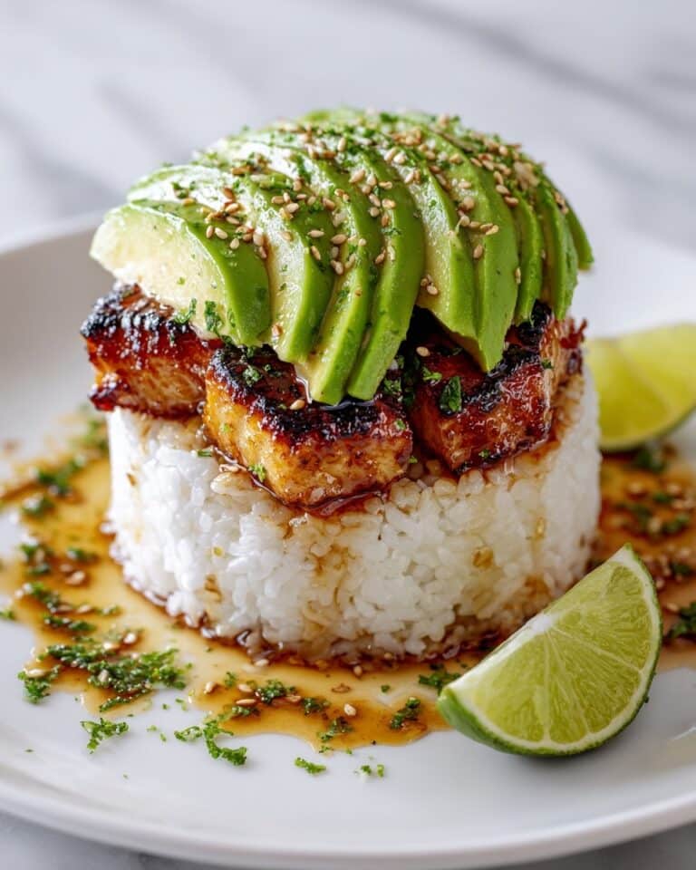 Honey Lime Chicken & Avocado Rice Stack Recipe
