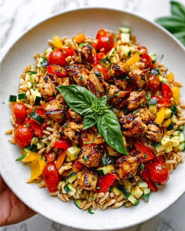 Easy Balsamic Chicken & Veggie Orzo Recipe