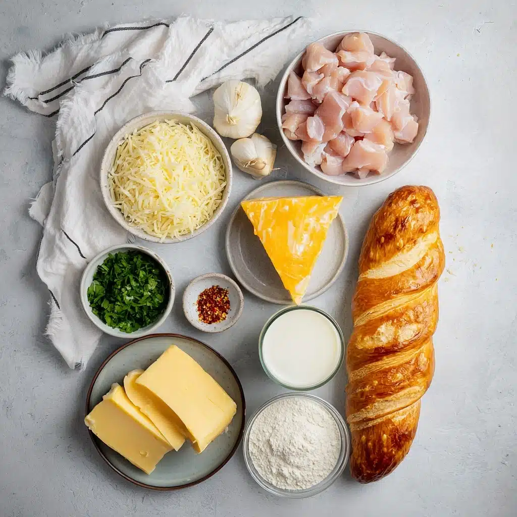 The Viral Chicken Alfredo Garlic Bread I'm Obsessed With Recipe - Recipe Image