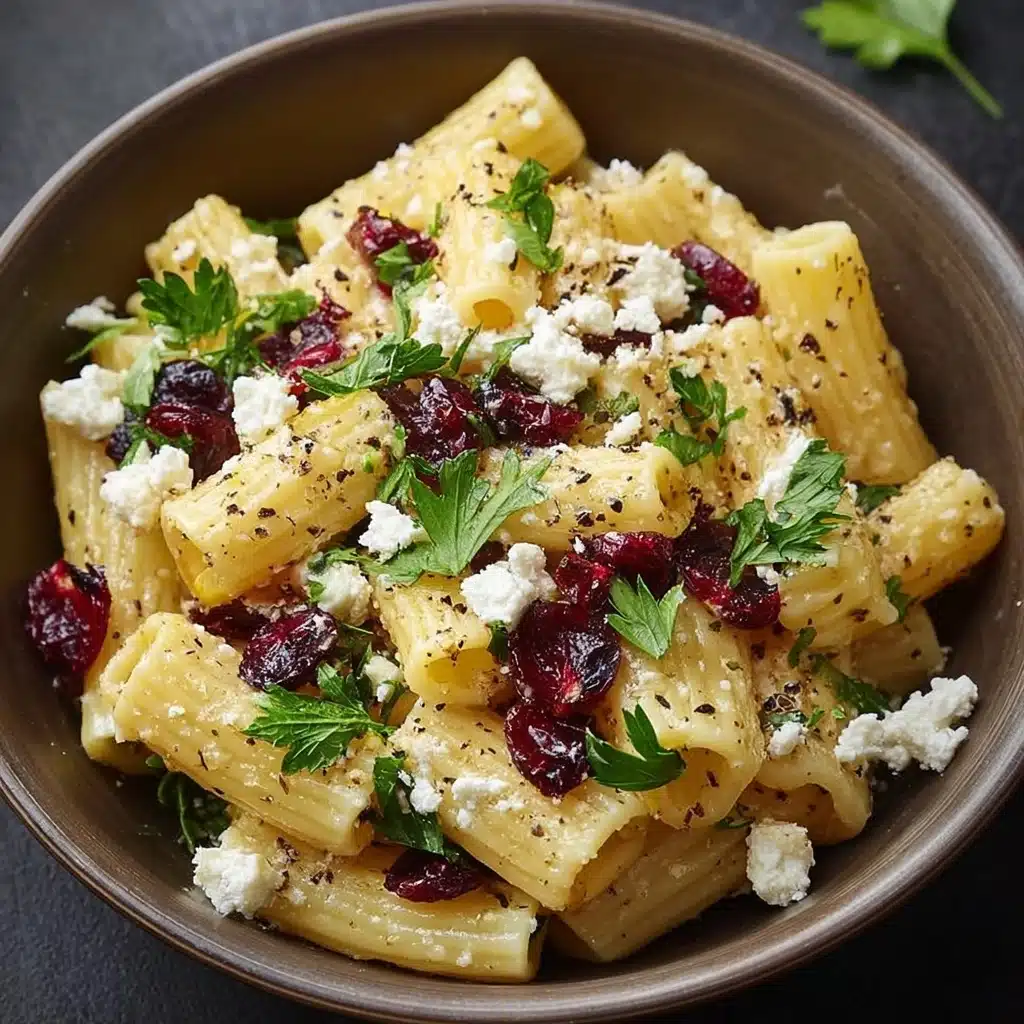 Feta & Cranberry Rigatoni Salad with Lemon Vinaigrette Recipe - Recipe Image