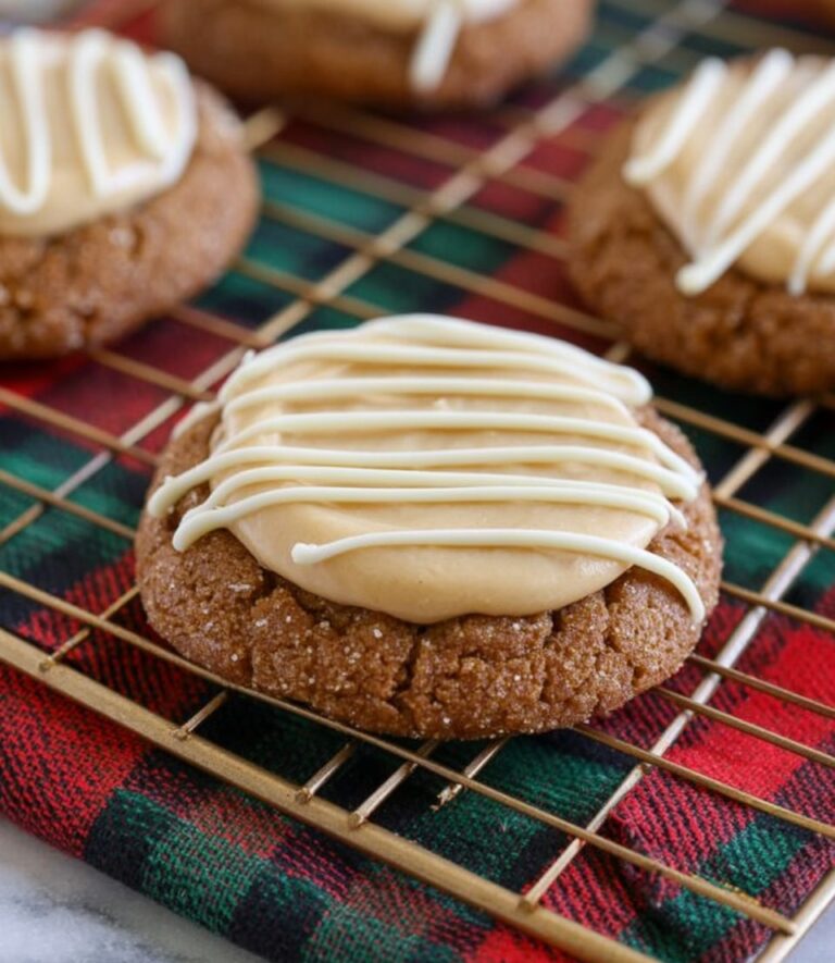 Gingerbread Thumbprint Cookies with White Chocolate Filling Recipe