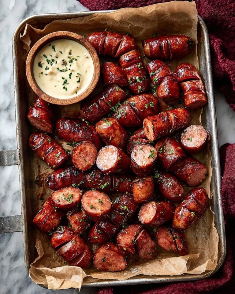 Mustard Hasselback Kielbasa Bites Recipe
