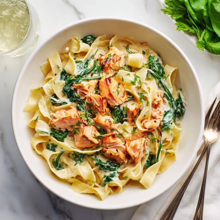 Salmon Spinach Pasta Dish Recipe