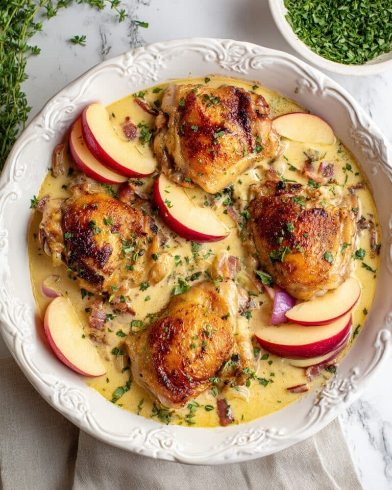 French Chicken Casserole with Apples and Bacon Recipe