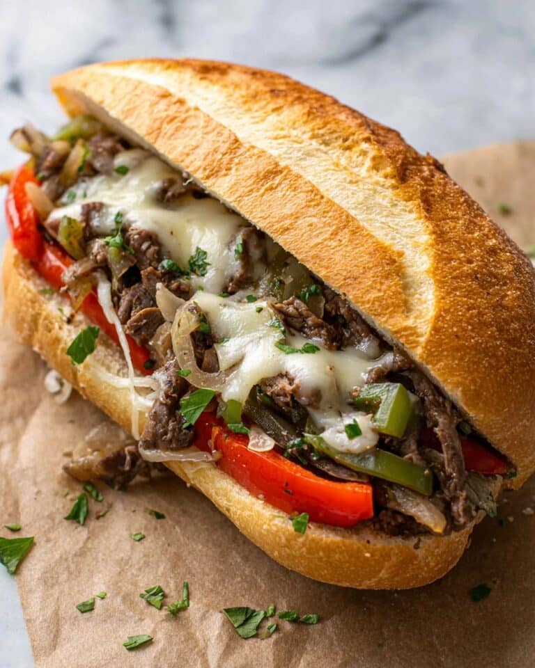 Philly Cheesesteak Recipe with Peppers and Onions Recipe