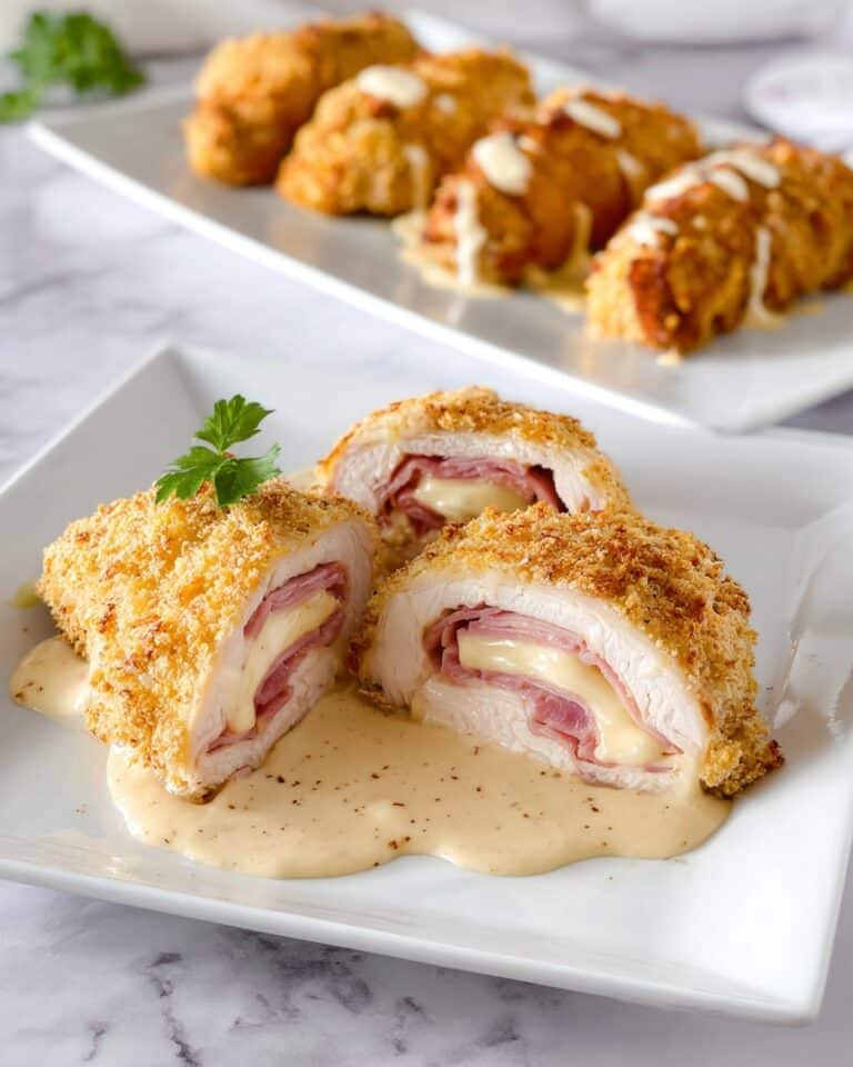 Chicken Cordon Bleu with Swiss Cheese Sauce Recipe