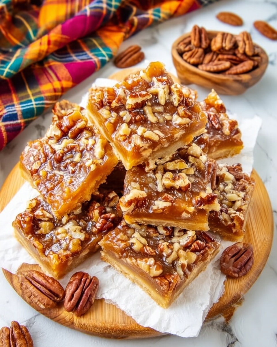 A rectangular baking dish lined with crinkled foil holds a layered dessert starting with a bottom layer of light tan square crackers neatly arranged. On top, a thick layer of glossy, amber caramel sauce is spread, mixed with numerous dark brown pecan pieces scattered evenly across the surface. The caramel has a smooth, sticky texture, slightly pooling around the edges of the dish. The background features a white marbled surface. photo taken with an iphone --ar 4:5 --v 7