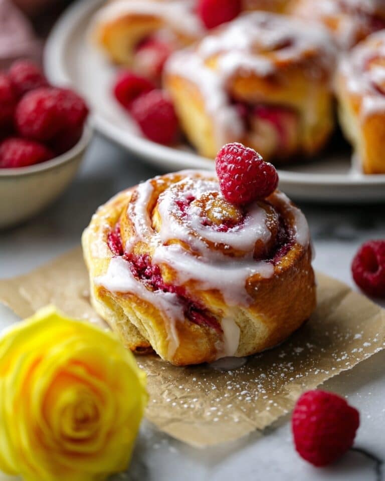 Raspberry Cinnamon Rolls with Lemon Glaze Recipe