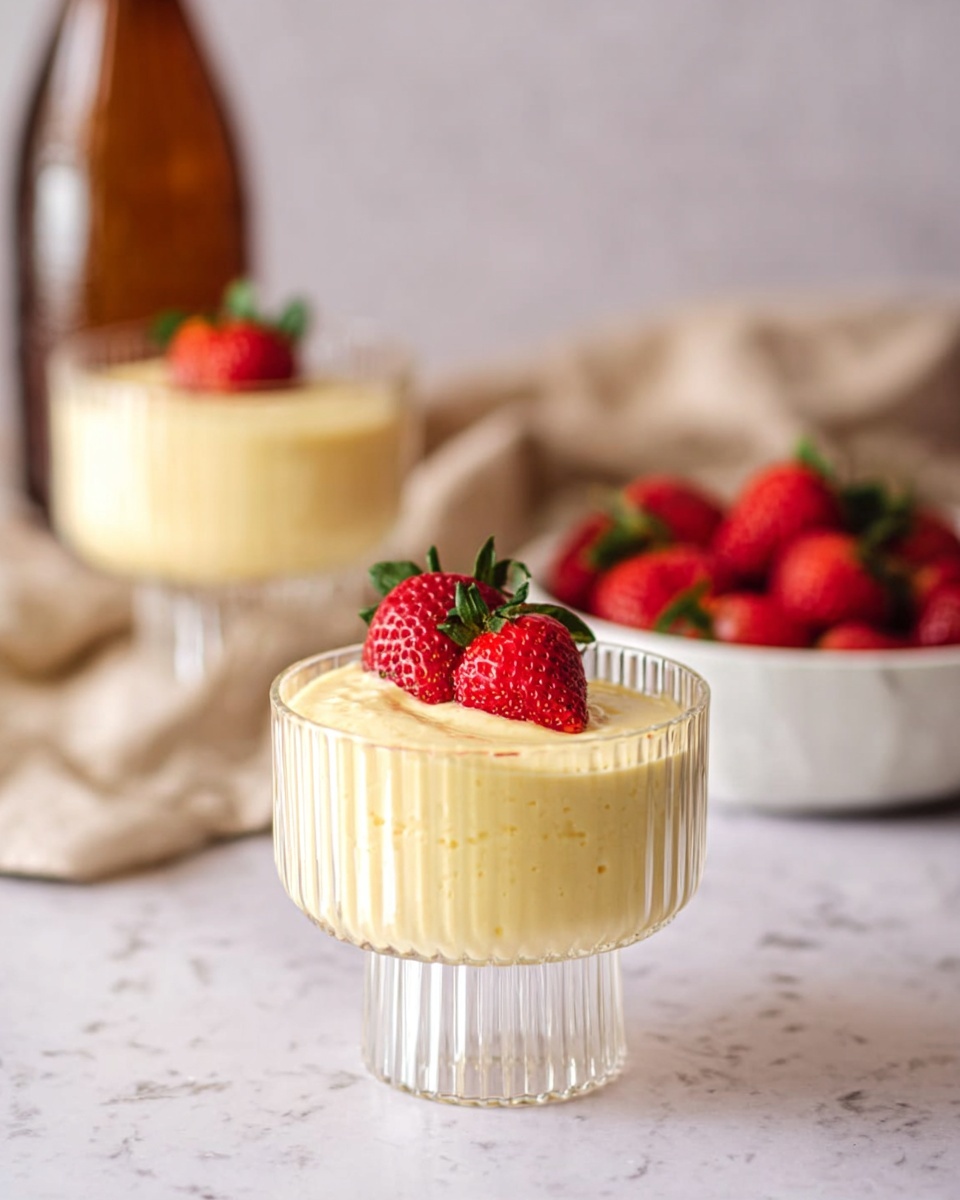 A metal pan filled with a creamy pale yellow sauce, speckled with tiny black dots indicating vanilla or spices, has three square pieces of light yellow butter melting on one side. A whisk with a wooden handle rests inside the pan, touching the smooth sauce. The pan is placed on a white knitted coaster and surrounded by a soft white cloth, all set on a white marbled surface. photo taken with an iphone --ar 4:5 --v 7