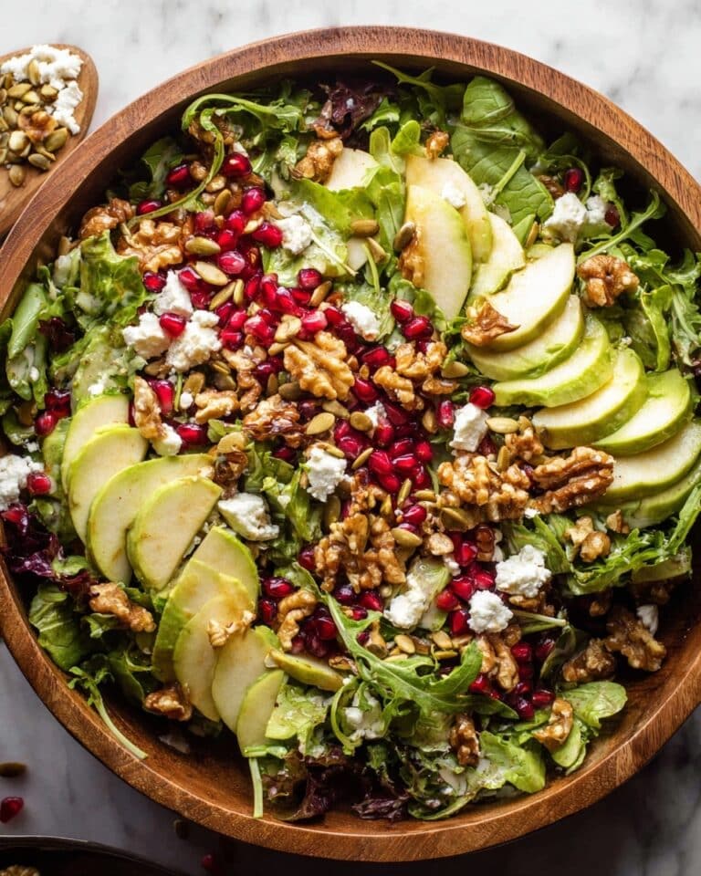 Pomegranate Christmas Salad with Honey Mustard Dressing Recipe