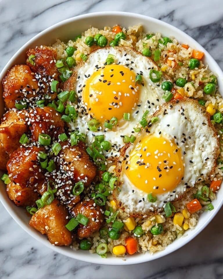 High Protein Crispy Garlic Chicken Fried Rice Bowl Recipe
