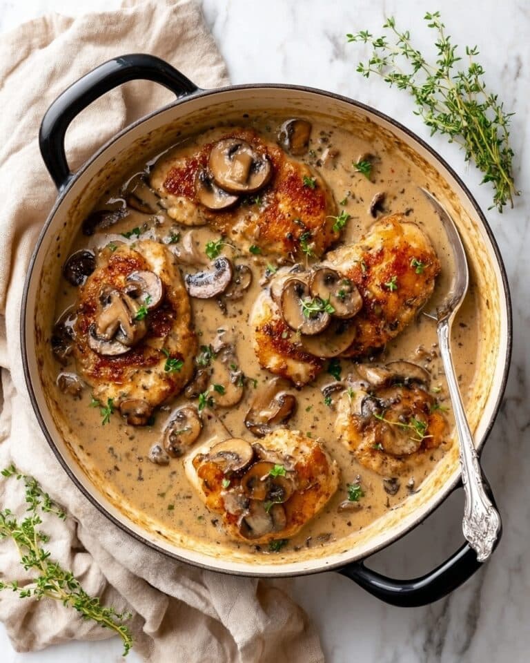Creamy Mushroom Chicken with White Wine Sauce Recipe
