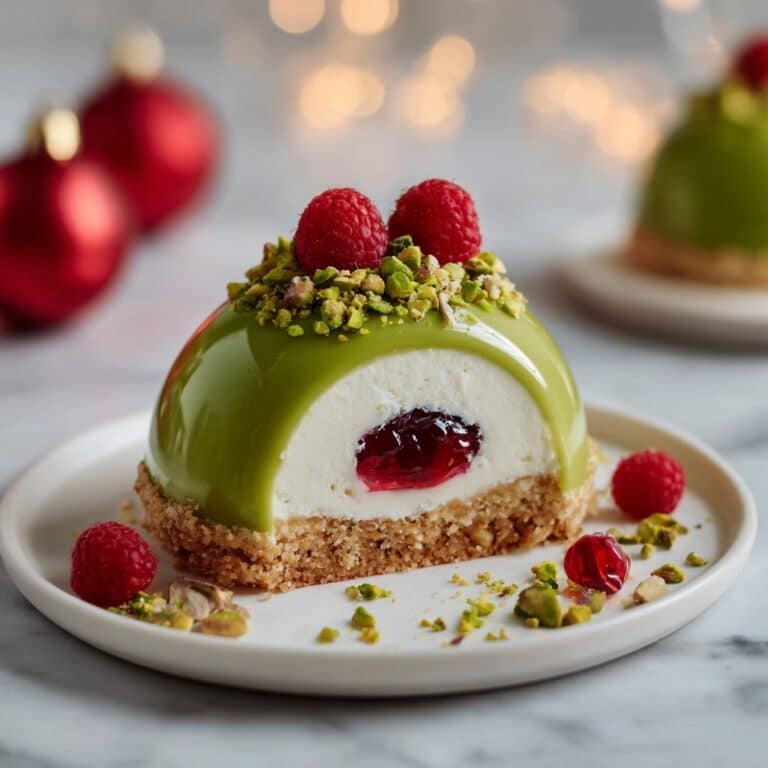 Raspberry and Pistachio Ice Cream Dome Recipe
