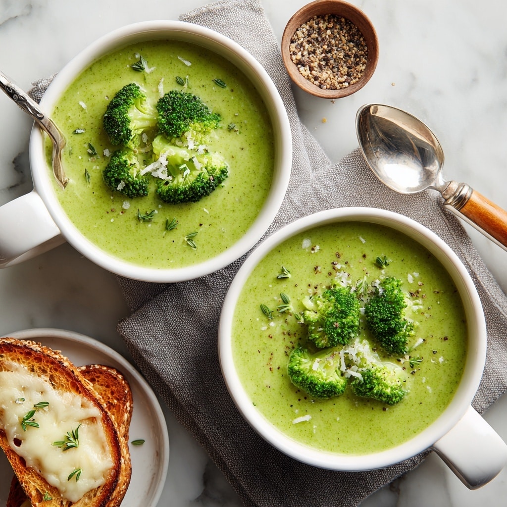 A large black pot filled with a bright green creamy soup being mixed with a silver hand blender held by a woman's hand. The soup has a smooth texture with small bubbles on top. The pot is placed on a wooden board, which lies on a white marbled surface. photo taken with an iphone --ar 4:5 --v 7