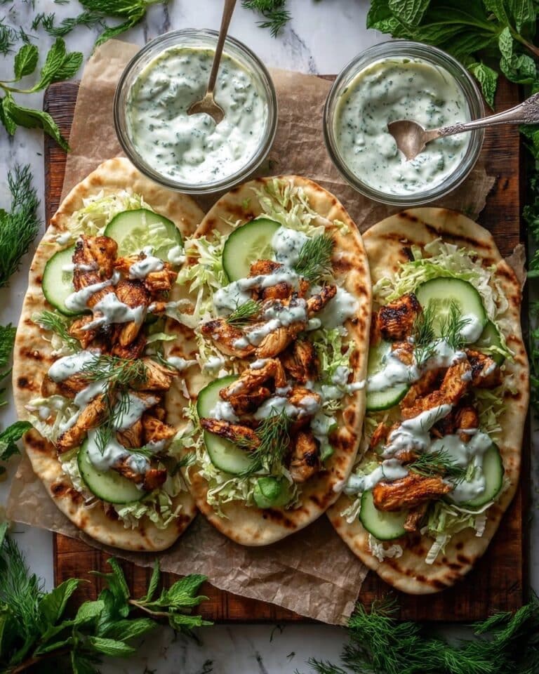 Sheet Pan Chicken Pitas with Fresh Herb Ranch Slaw Recipe