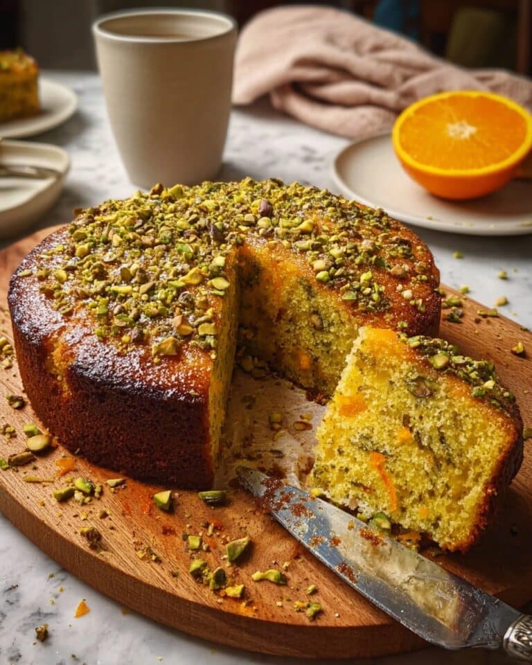 Orange Cardamom Pistachio Tea Cake Recipe