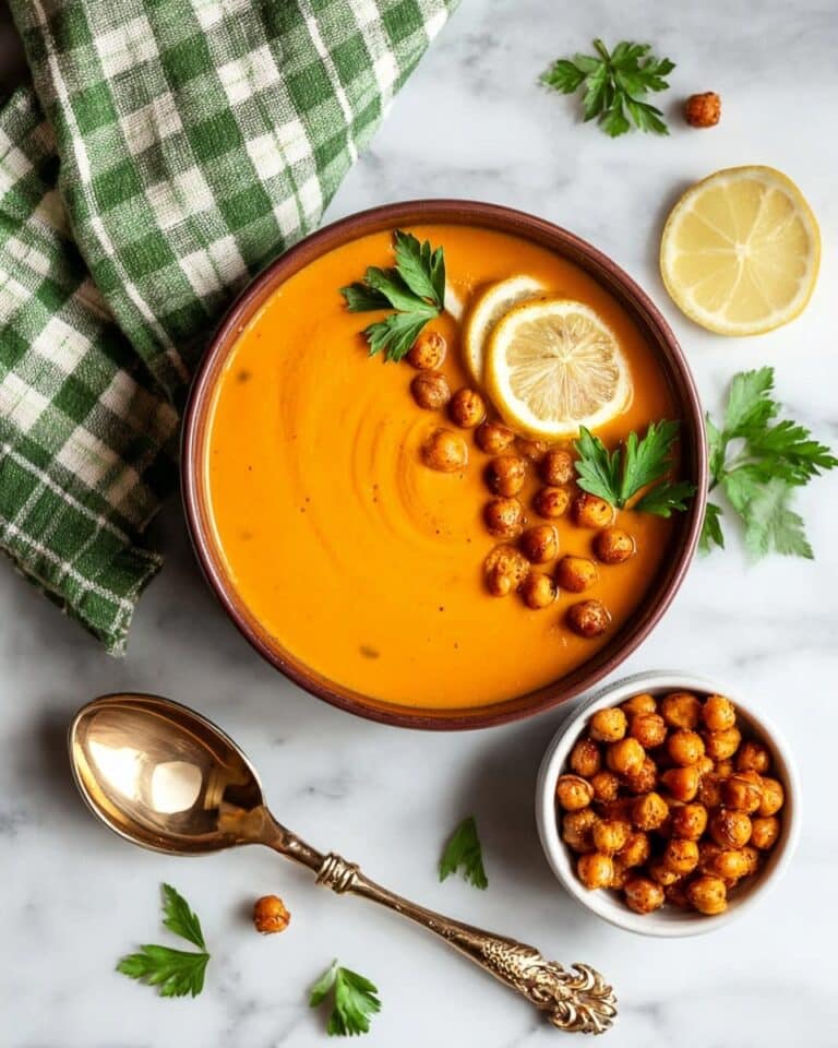 Moroccan Spiced Sweet Potato and Chickpea Soup Recipe
