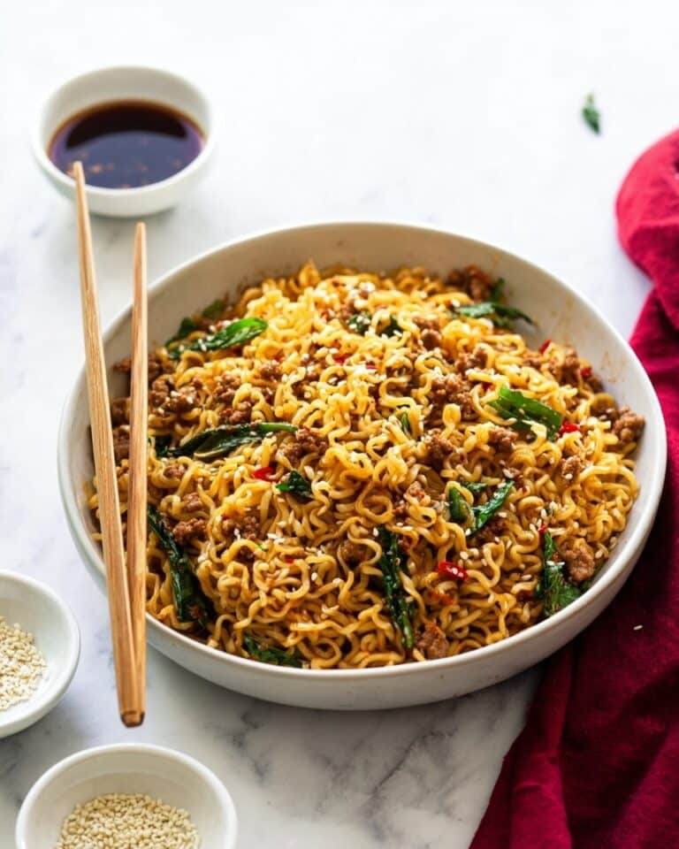 Ground Chicken Sweet Chili Noodles Recipe