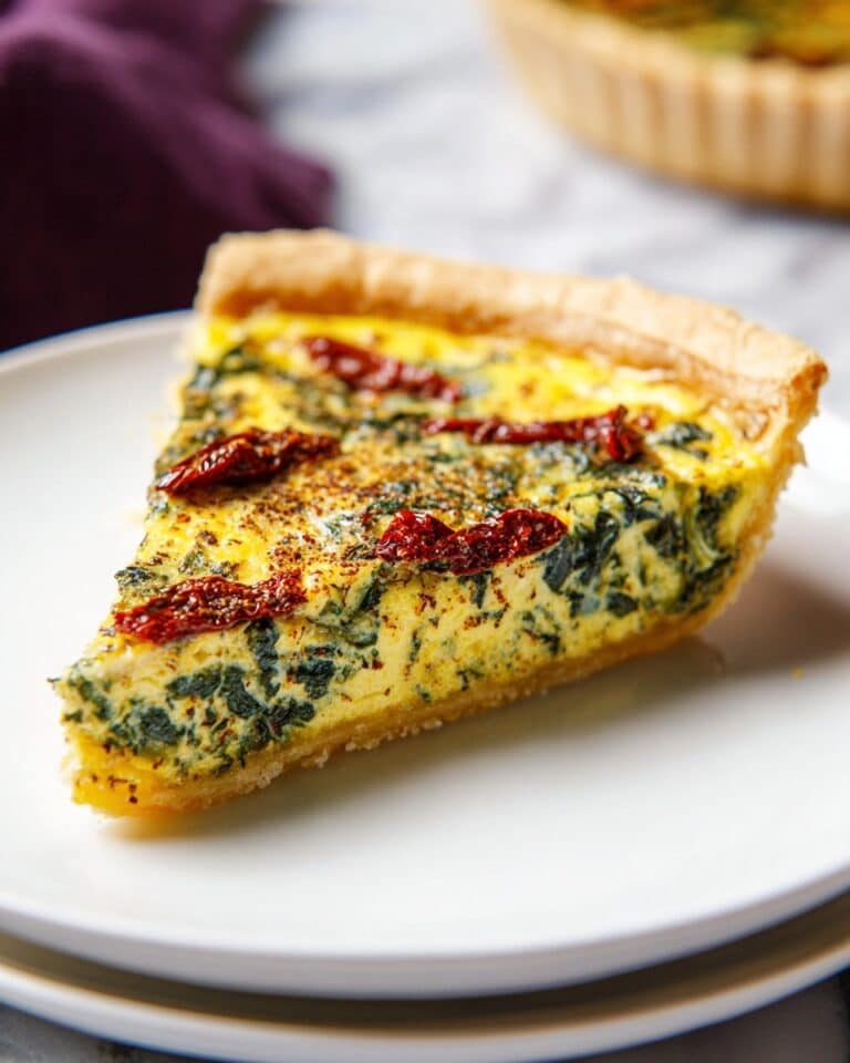 Vegan Quiche with Leeks, Mushrooms, and Spinach Recipe