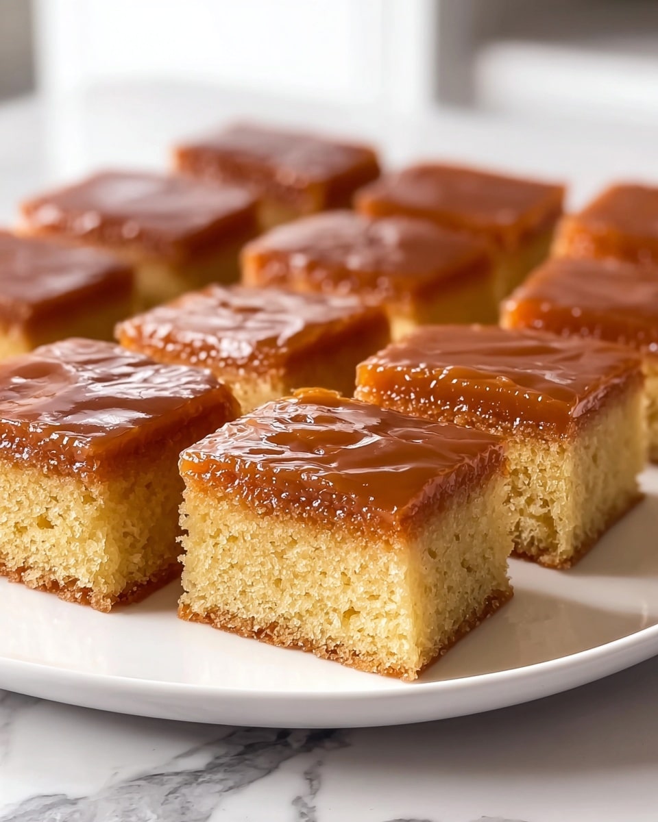 A close-up view of a square metal baking pan filled with a smooth, creamy, light beige batter that is being spread evenly across the surface with a small spatula. A woman's hand holds the black-handled spatula, creating swirling, textured patterns in the batter as it covers the pan almost to the edges. The pan sits on a white marbled textured surface that adds a subtle contrast to the soft color of the batter. photo taken with an iphone --ar 4:5 --v 7