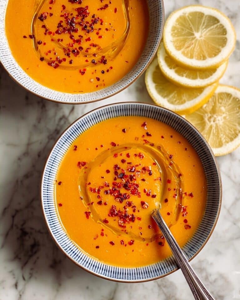 Red Lentil Turkish Soup with Spiced Garlic Oil Recipe