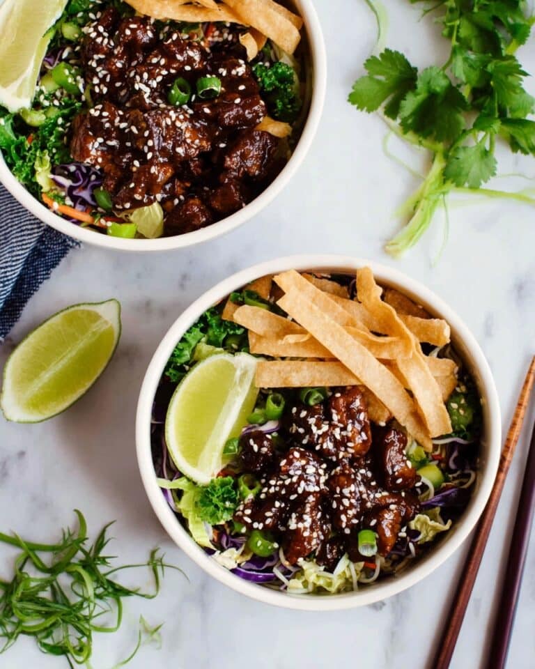 Teriyaki Chicken Wonton Taco Bowls Recipe
