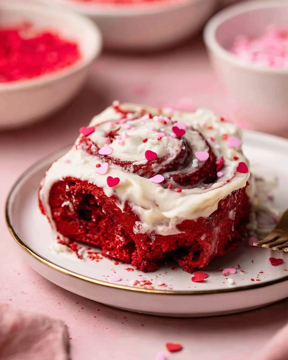 The image shows a close-up of nine bright red cinnamon rolls arranged evenly in a metal baking tray lined with parchment paper. Each roll has multiple layers, with the dough showing a smooth, slightly shiny red surface spiraled tightly around a darker brown cinnamon filling that contrasts sharply with the red dough. The rolls are plump and round, with some edges slightly touching each other, revealing their soft, fluffy texture and clearly defined spirals. The background is a white marbled texture. photo taken with an iphone --ar 4:5 --v 7