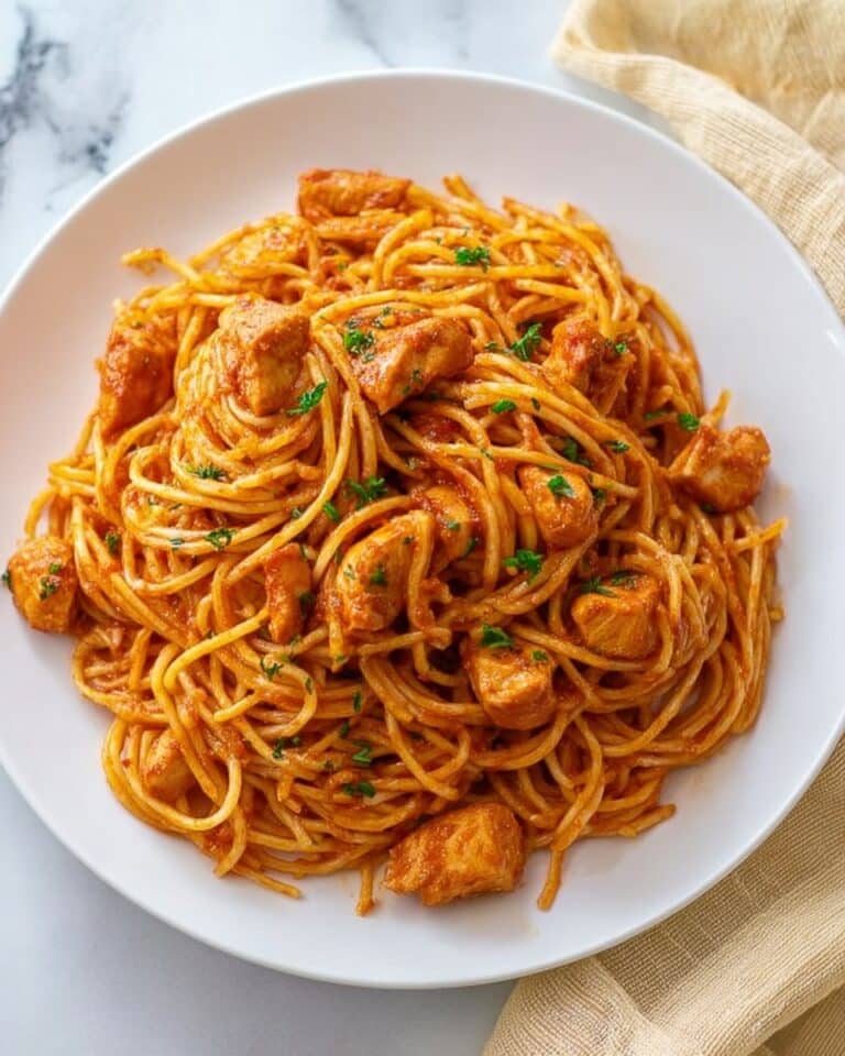 Creamy Chicken Scallopini with Tomato Sauce and Garlic Spaghetti Recipe