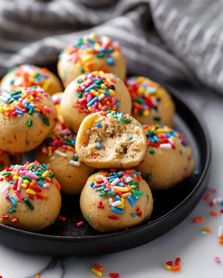 No Bake Cake Batter Protein Balls Recipe