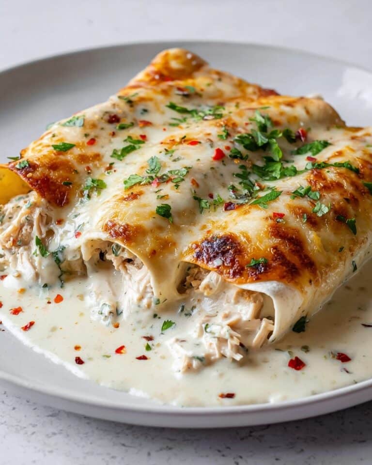High Protein Chicken Enchiladas with White Sauce Recipe