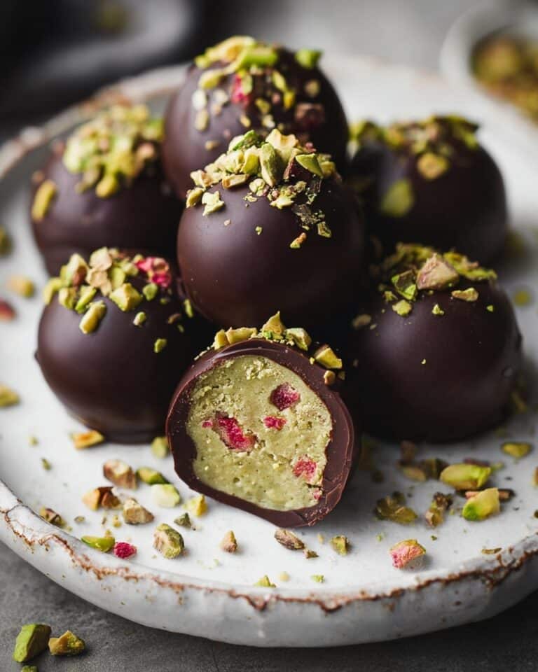 Pistachio Truffles with Raspberries Recipe