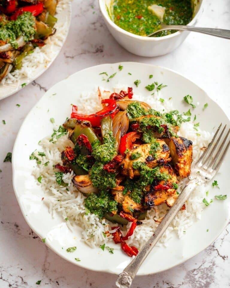 Air Fryer Chicken & Veggies with Chimichurri Sauce Recipe