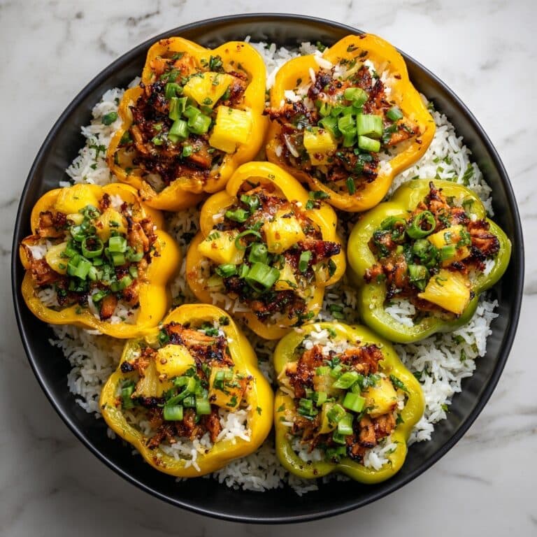 Teriyaki Pineapple Chicken and Rice Stuffed Peppers Recipe